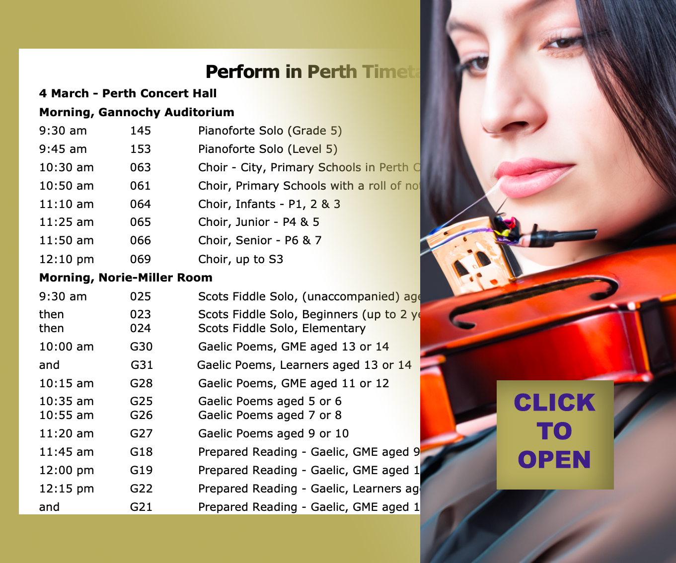 2024 Timetable (Draft) Perform in Perth